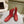 ALAIA SHORT BOOTS IN CHERRY RED LAMBSKIN ATTACH RHINSTONES
