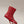 ALAIA SHORT BOOTS IN CHERRY RED LAMBSKIN ATTACH RHINSTONES