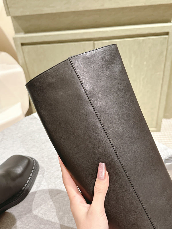 PRA Knee High Boots 55mm in Black Cowhide 449721