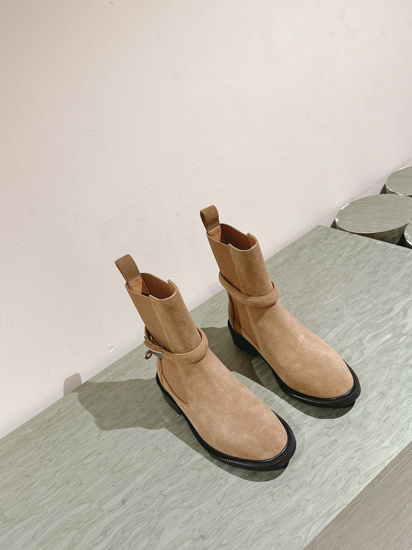 HM 24ss Kelly Martin Short Boots 35mm Beige Suede 445506