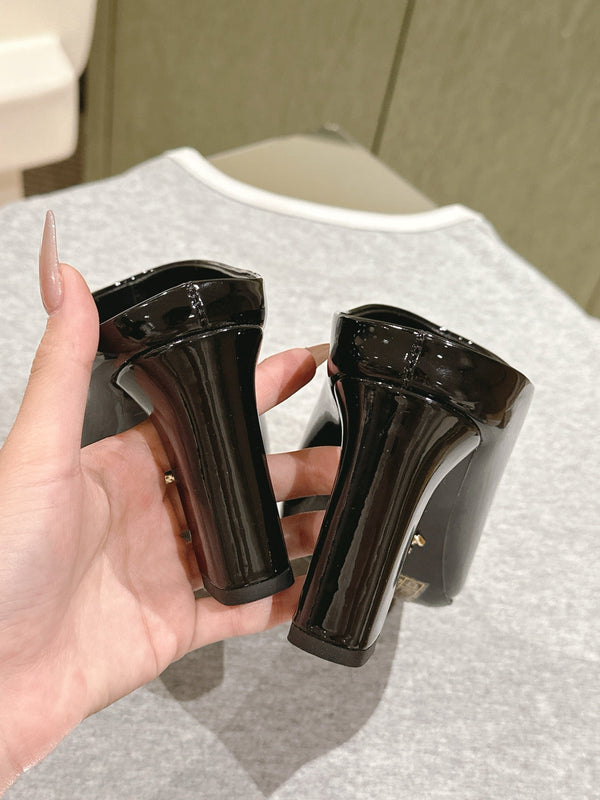 Prada Mules 85mm Black Patent Leather 449617