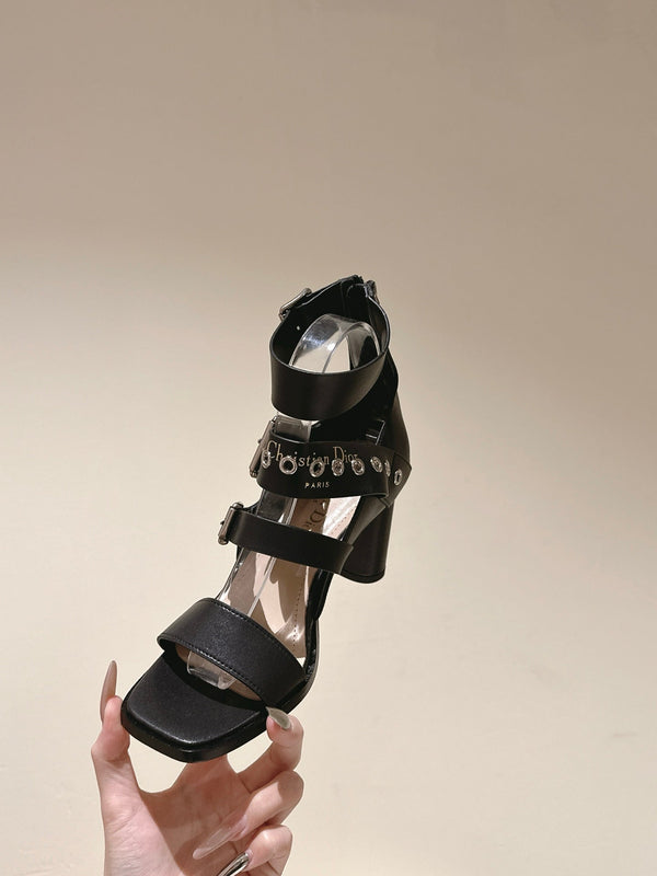 CD 25 Punk Heeled Sandal Lambskin with Leather Buckle 241953