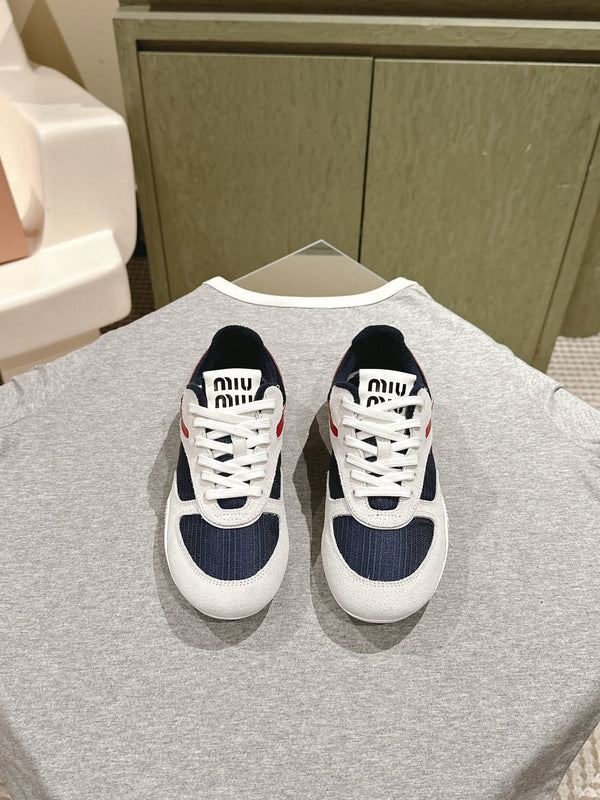 Miu Gymnasium Sneakers Technical Fabric & Suede 445726