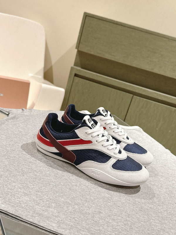 Miu Gymnasium Sneakers Technical Fabric & Suede 445726