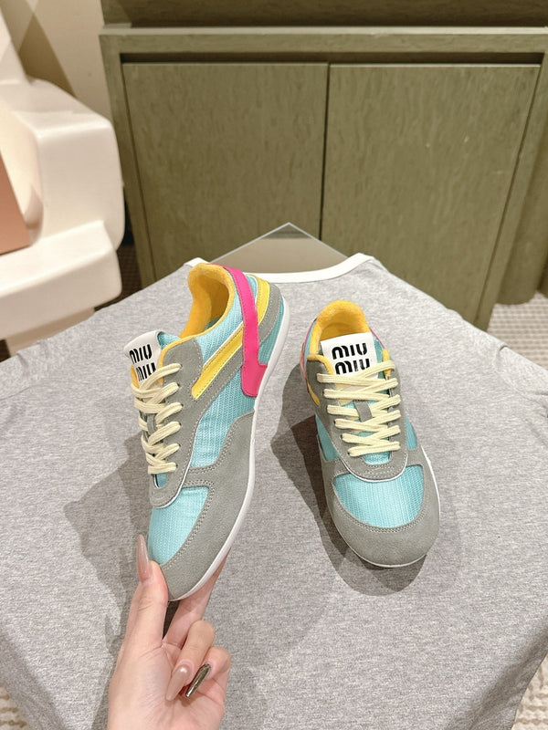 Miu Gymnasium Sneakers Mulitcolor Technical Fabric & Suede 445727