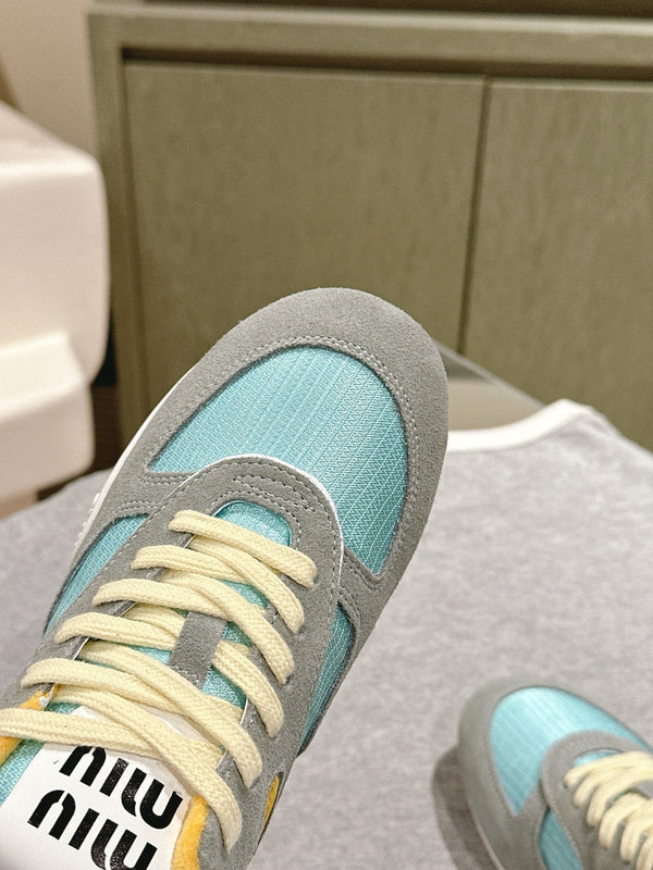 Miu Gymnasium Sneakers Mulitcolor Technical Fabric & Suede 445727