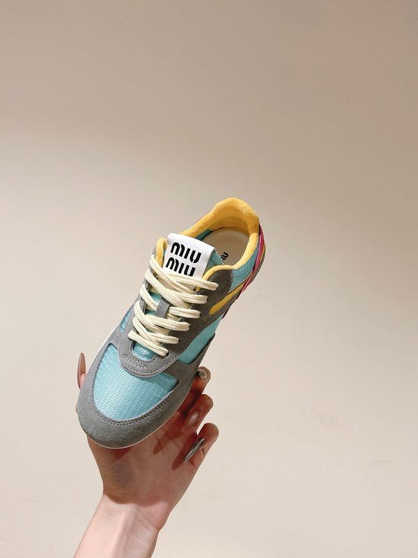 Miu Gymnasium Sneakers Mulitcolor Technical Fabric & Suede 445727