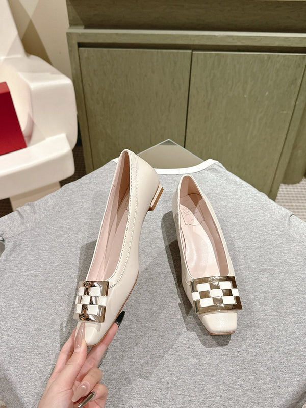 Viv 25 Jewel Flats Beige Pelle bovina importata 241906