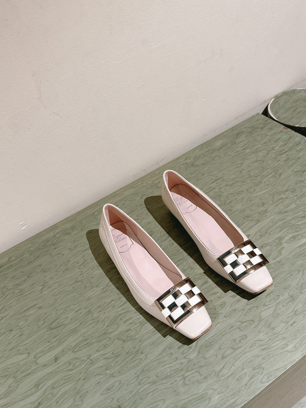 Viv 25 Jewel Flats Beige Pelle bovina importata 241906