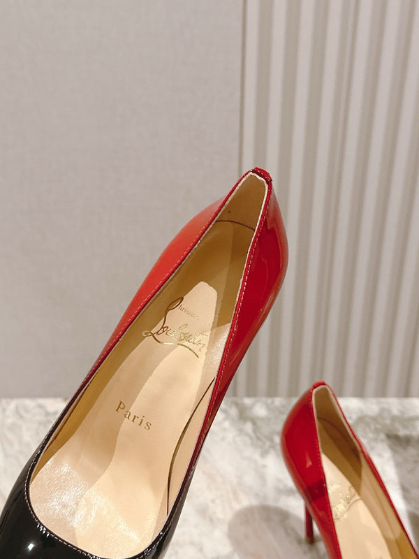 CL 25s So Kate Pumps 95mm Black Mix Red Patent Leather 446679
