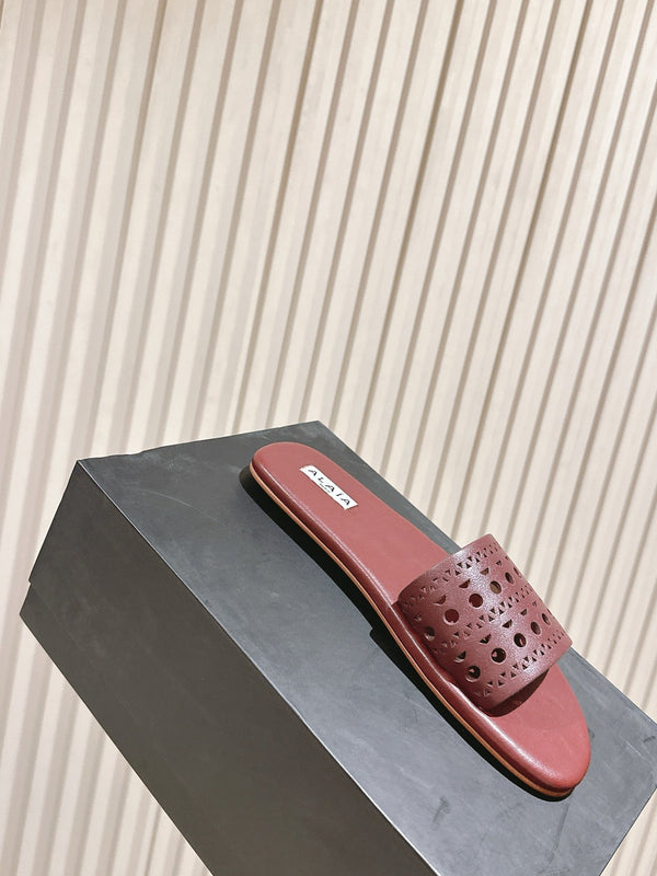 Alaia 2025 Ciabatte Hollow Pelle Rossa 293654