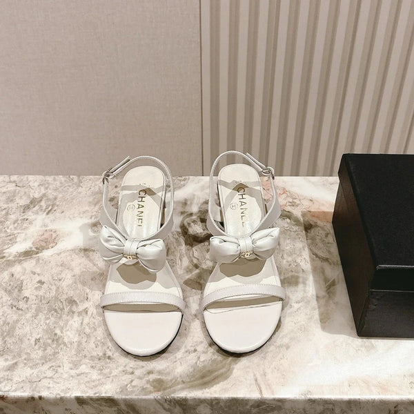 Sandales à nœud CC 26s 55 Cuir de vachette blanc 658465