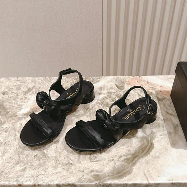 Sandales CC 26s à nœud en cuir de vachette noir 658471