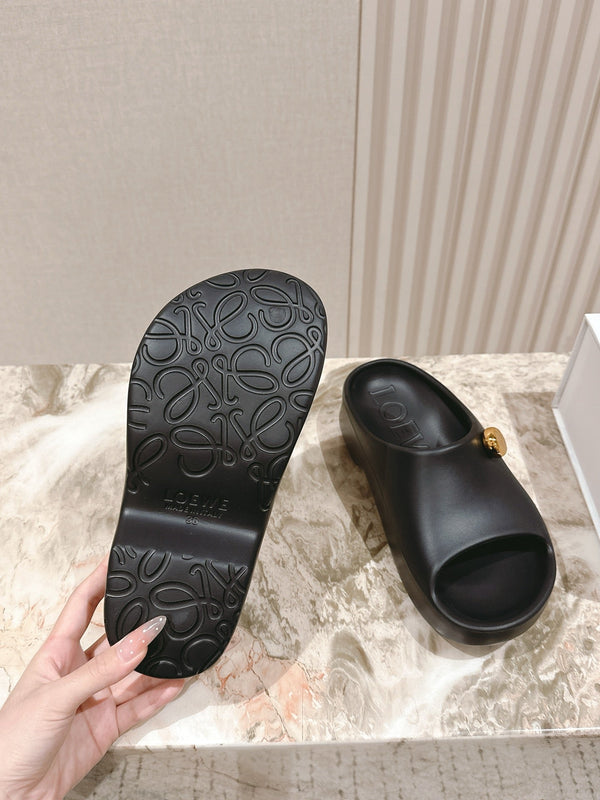 Loewe Foam Pebble Slide Nero Gomma 306796