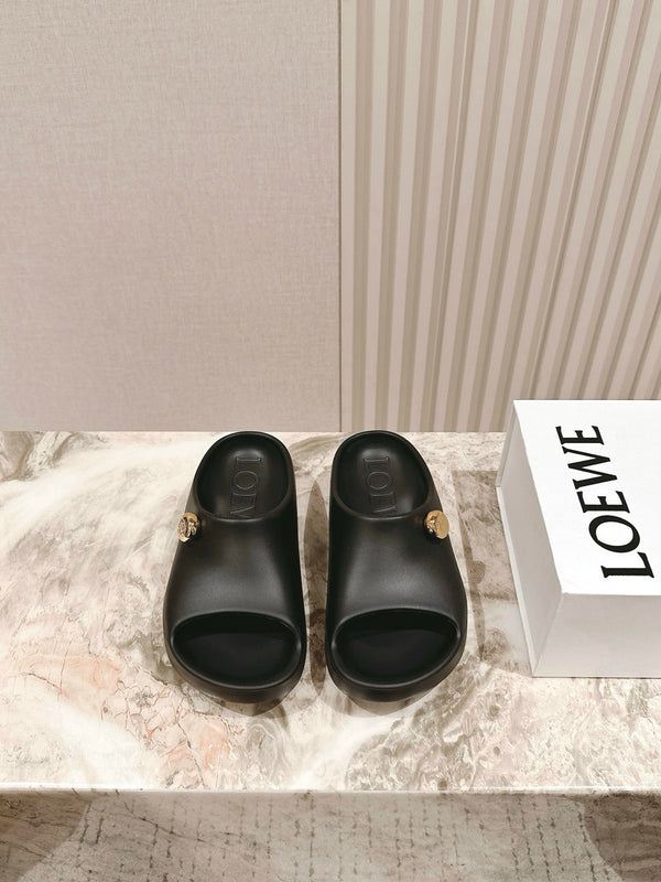 Loewe Foam Pebble Slide Nero Gomma 306796