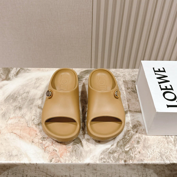 Loewe 25 Foam Pebble Slide Marrone Gomma