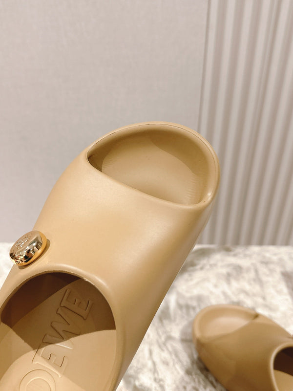 Loewe 25 Foam Pebble Slide Marrone Gomma
