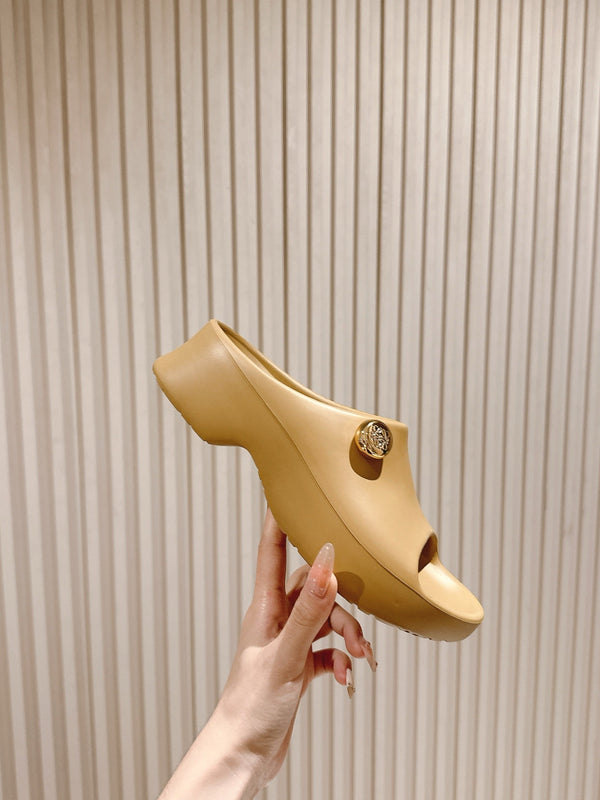 Loewe 25 Foam Pebble Slide Marrone Gomma