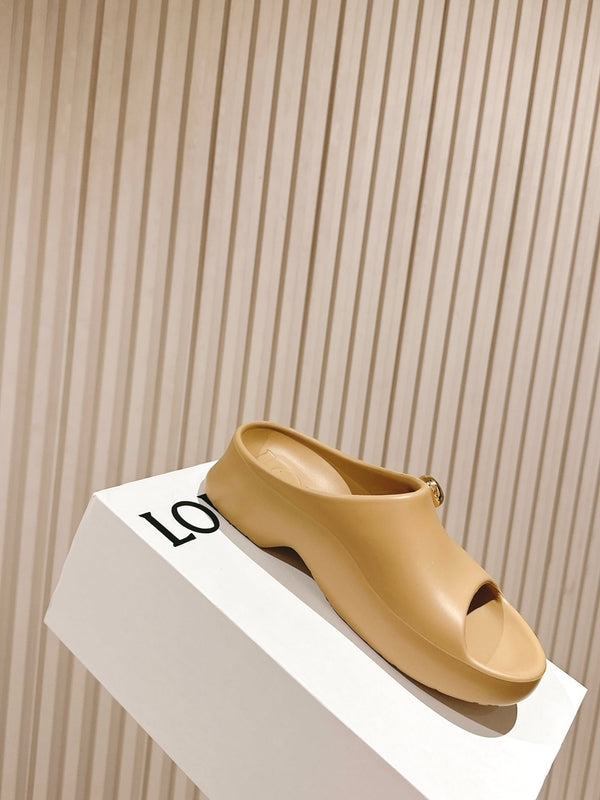 Loewe 25 Foam Pebble Slide Marrone Gomma