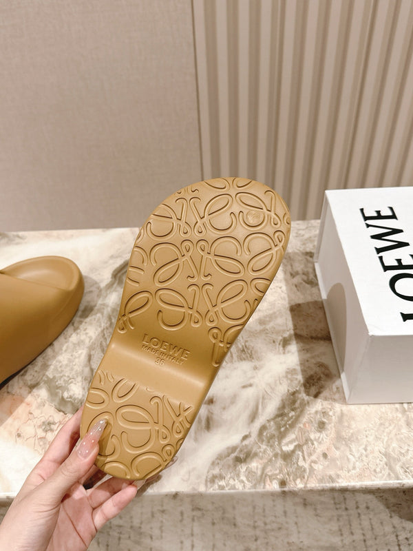 Loewe 25 Foam Pebble Slide Marrone Gomma