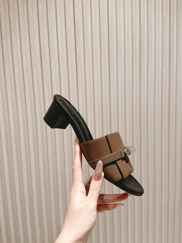 Gigi 50 Sandal Dark Brown Black Calfskin 445331