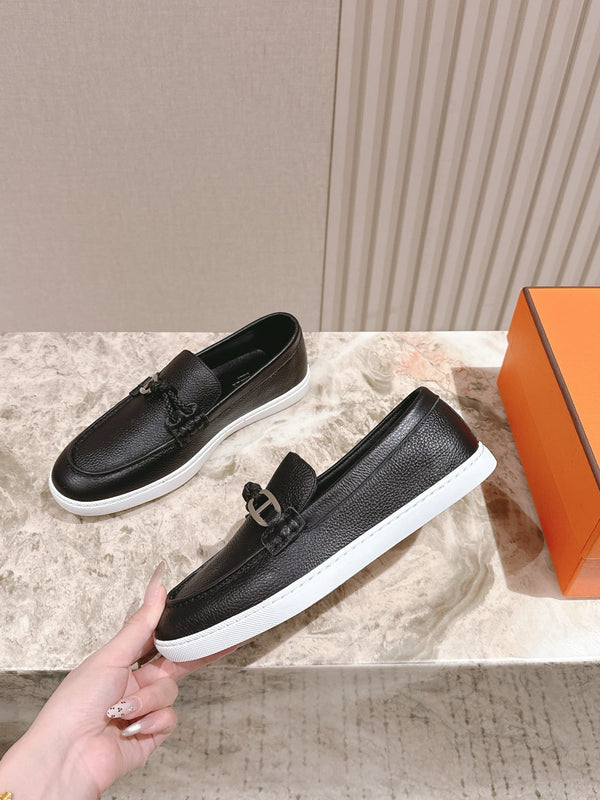 HM 25s Ignacio Loafer Black Grain Leather Rubber 445335
