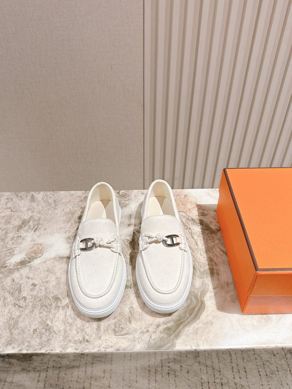 HM 25s Ignacio Loafer White Suede Rubber 445339