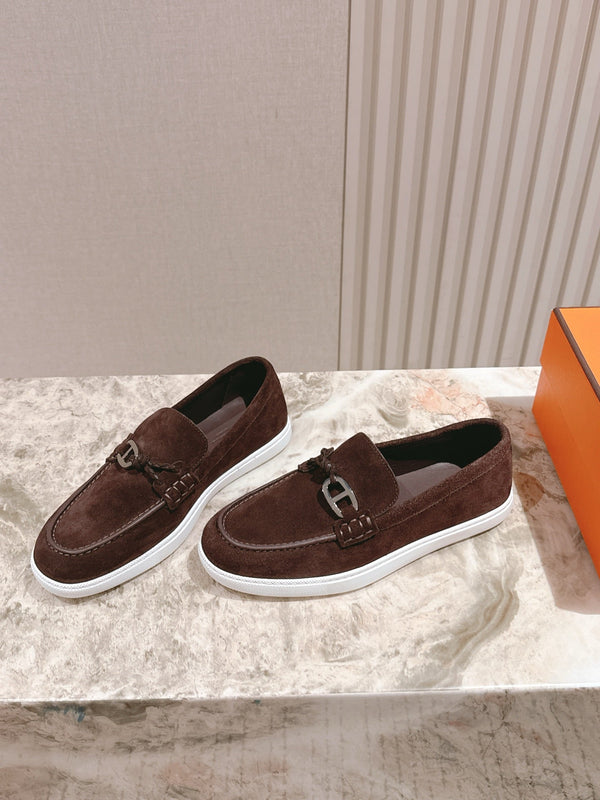 Mocassino HM 25s Ignacio in pelle scamosciata marrone scuro e gomma 445346