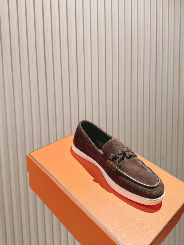 Mocassino HM 25s Ignacio in pelle scamosciata marrone scuro e gomma 445346