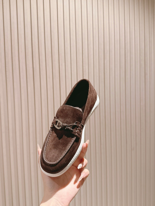 Mocassino HM 25s Ignacio in pelle scamosciata marrone scuro e gomma 445346