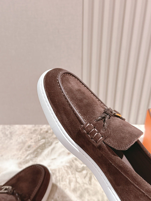 Mocassino HM 25s Ignacio in pelle scamosciata marrone scuro e gomma 445346