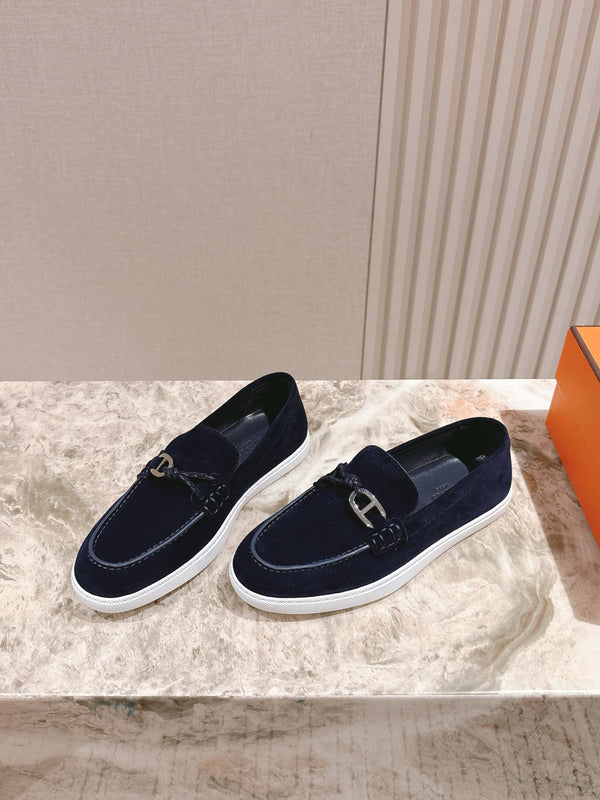 HM 25s Ignacio Loafer Navy Blue Suede Rubber 445350