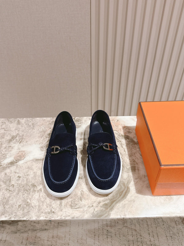 HM 25s Ignacio Loafer Navy Blue Suede Rubber 445350