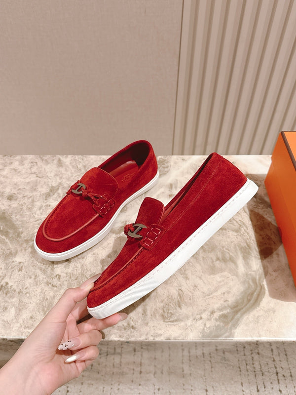 HM 25s Ignacio Loafer Red Suede Rubber 445351