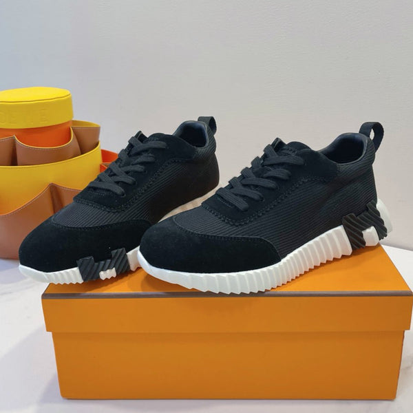 HM Bouncing sneaker Black mix White Fabric with Suede 212277