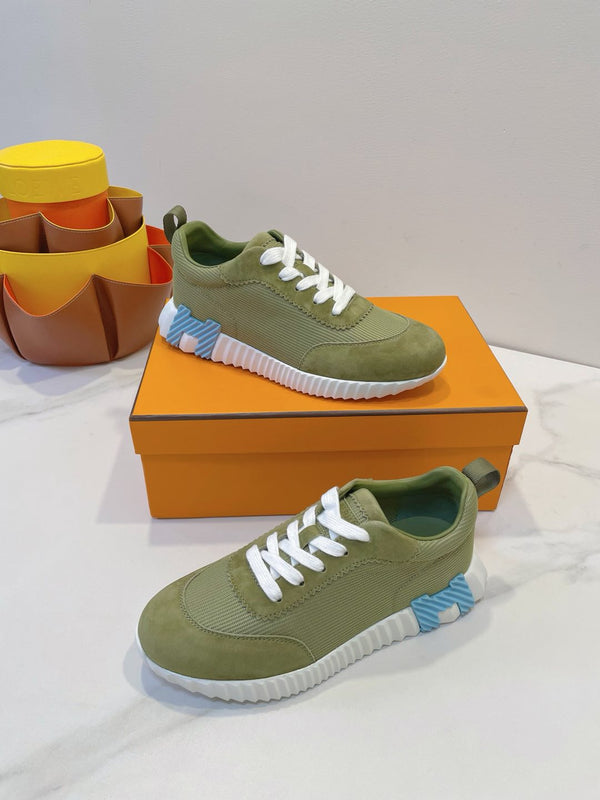 HM Bouncing sneaker Asparagus Green Fabric with Suede 212278