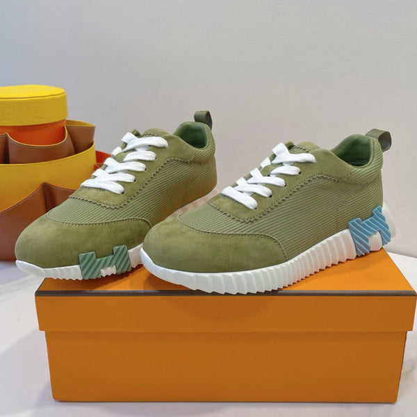 HM Bouncing sneaker Asparagus Green Fabric with Suede 212278