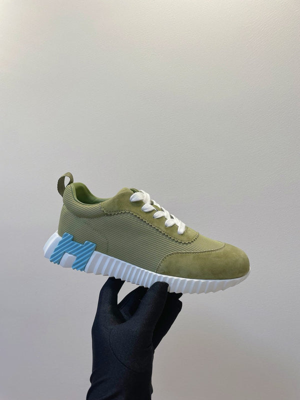 HM Bouncing sneaker Asparagus Green Fabric with Suede 212278