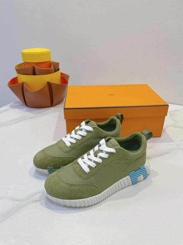 HM Bouncing sneaker Asparagus Green Fabric with Suede 212278