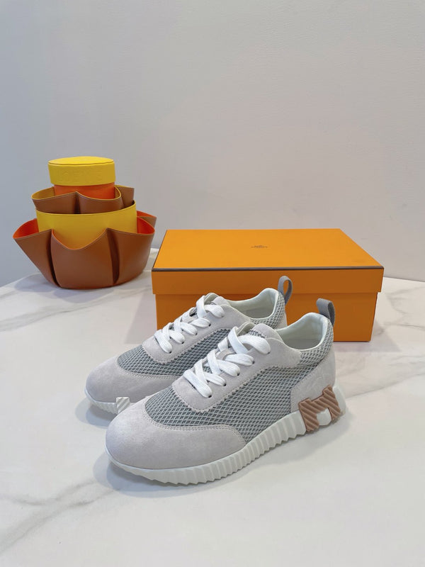 HM Bouncing sneaker Beige Grey Fabric with Suede 212281
