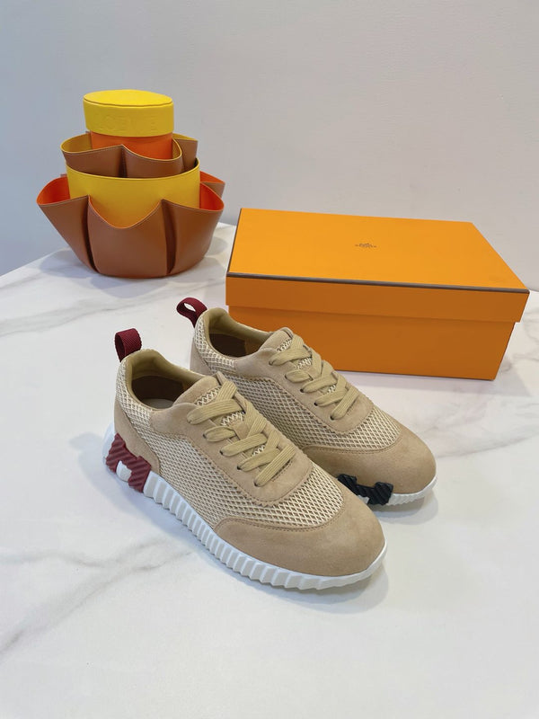 HM Bouncing sneaker Tortilla Brown Fabric with Suede 212282