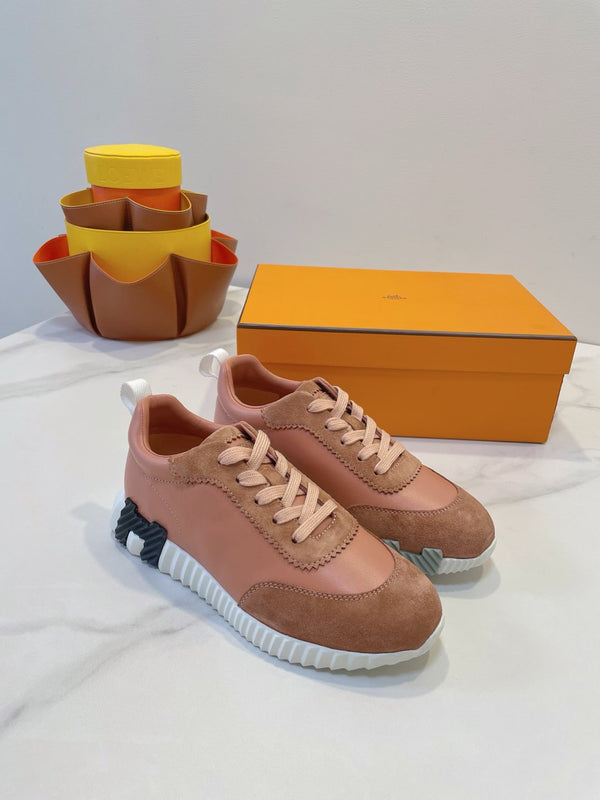 HM Bouncing sneaker Burnt Sienna Brown Calfskin and Suede 212291