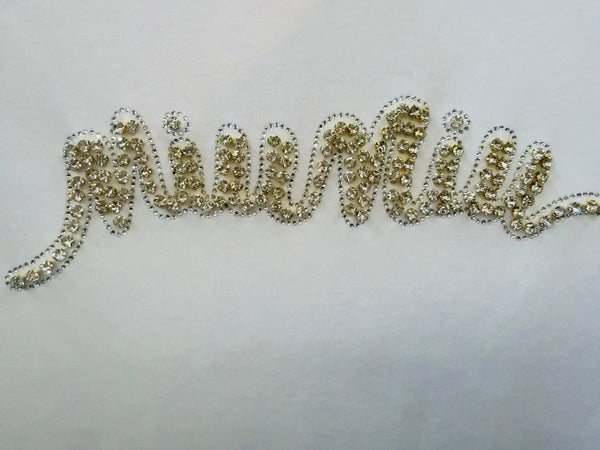 Miu SS26 Rhinestone T-Shirt Cotton 351328