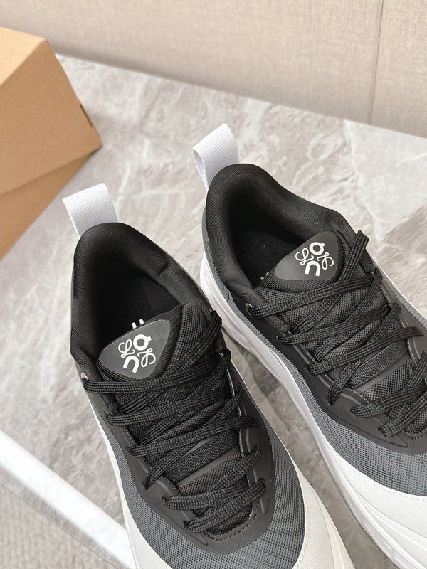 SNEAKER RUN IN TESSUTO BIANCO MISTO CAMOSCIO NERO E RETE
