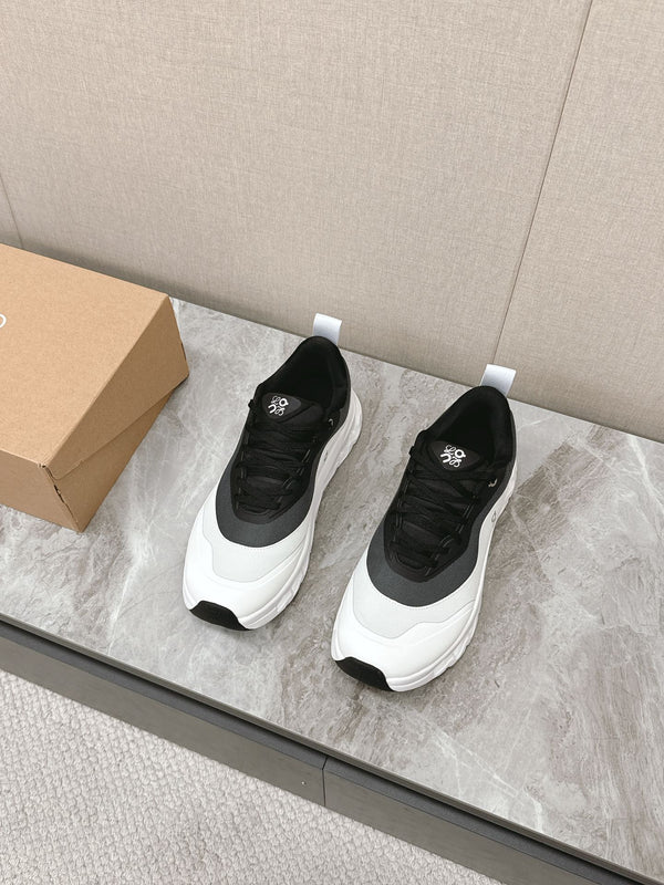SNEAKER RUN IN TESSUTO BIANCO MISTO CAMOSCIO NERO E RETE