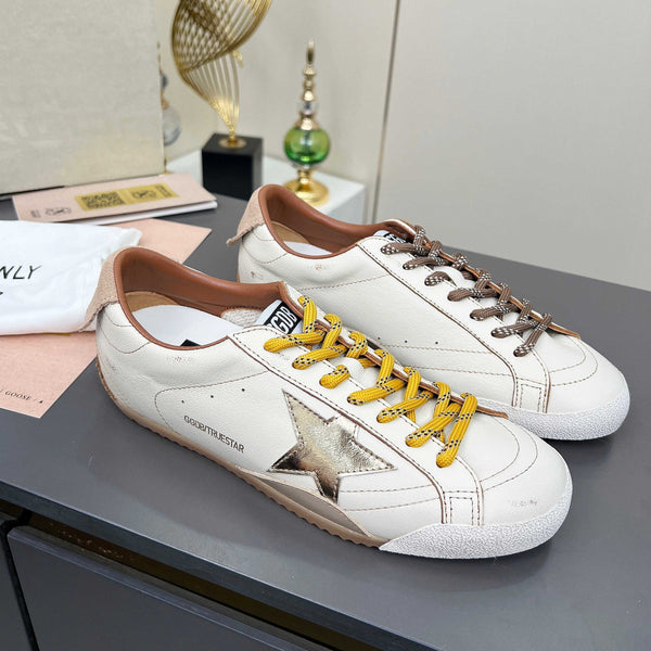 Golden Goose 26s True-Star Sneakers White Sliver Leather 735908