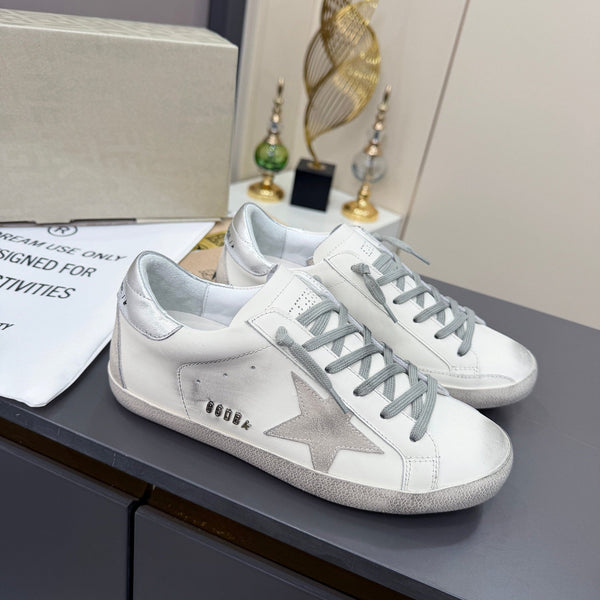 Golden Goose 26s Superstar Sneakers White Grey Suede Leather 735896