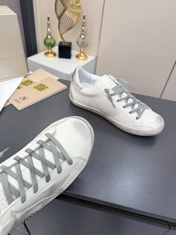 Golden Goose 26s Superstar Sneakers White Grey Suede Leather 735896