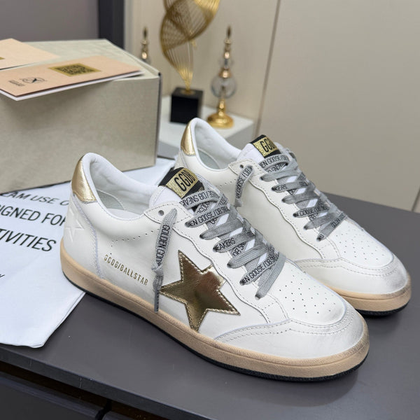 Golden Goose 26s Ball Star Sneakers Golden White Leather 735902