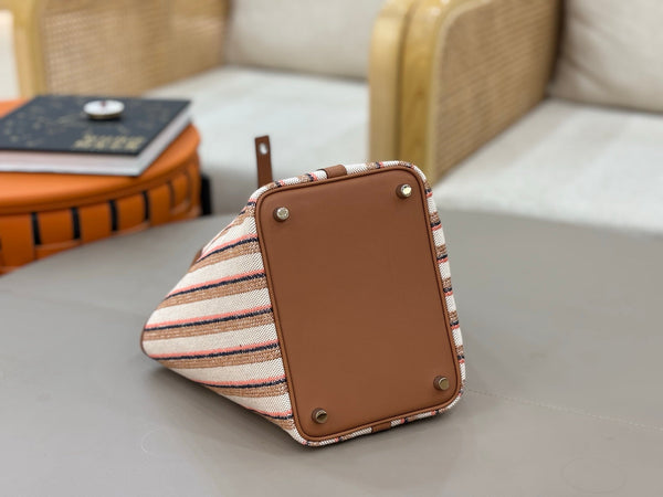 HM Picotin Lock 18 Bag Brown Taurillon Clemence Leather Embroidery 269974